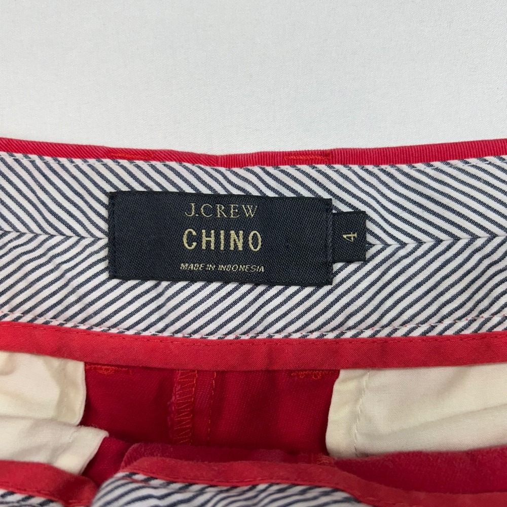 J.Crew Womens Red Chino Shorts Size 4 Cotton Twill Casual Summer Preppy Classic - Picture 2 of 8